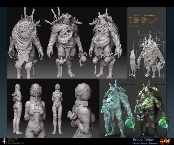 3d大神模型 设计参考 游戏原画 设定 素材 机械人形装甲怪物