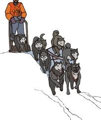 狗拉雪橇卡通画