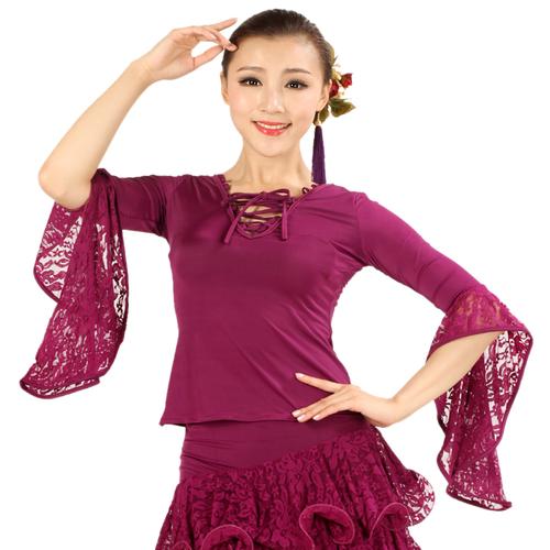 拉丁舞表演服装拉丁舞摩登舞上衣摩登舞服国标舞上衣新款hb106