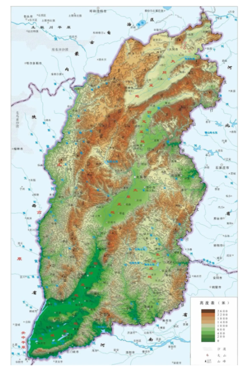 山西地形地貌图