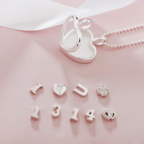 爱心项链情人节送女友浪漫表白礼物情人节 1314 银时代情话匣爱你