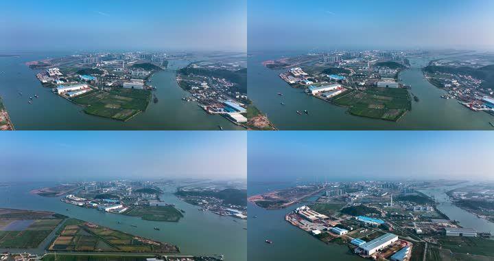 中山马鞍岛大全景高空航拍全览远眺深中通道