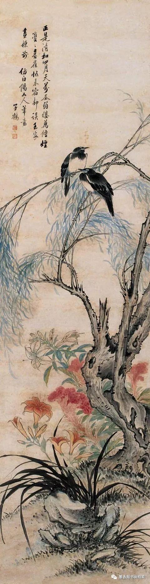 清代宫廷画家 杨晋花鸟画作品欣赏