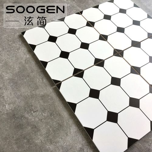 300 六角八角简约卫生间墙砖厨房地砖白色瓷砖 北欧花砖马赛克花砖