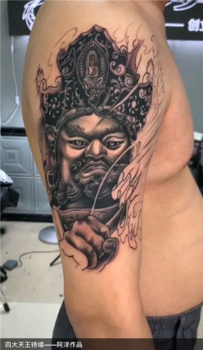 女孩纹身_纹身作品_石狮阿修罗纹身_金泉网