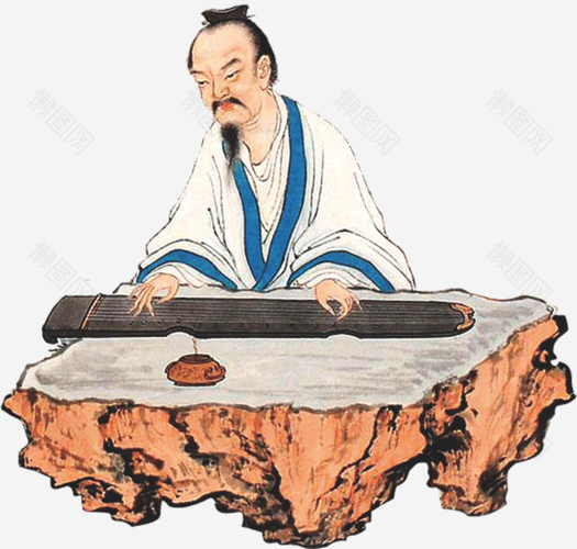 古代弹琴的男人