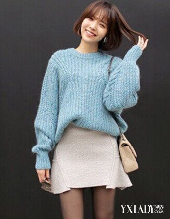 【图】宽松毛衣新款套头搭配 150矮个子女生显高穿衣