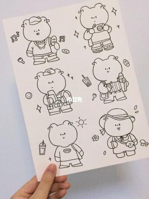 可可爱爱的小贴纸简笔画._简笔画_贴纸_文化_绘画