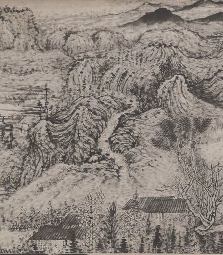 石涛,《搜尽奇峰打草稿》局部