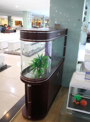 厂家批发美鱼王tu型子弹头鱼缸 屏风玻璃水族箱 隔断风水鱼缸