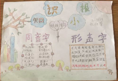 实验小学二年级语文特色作业——识字小报