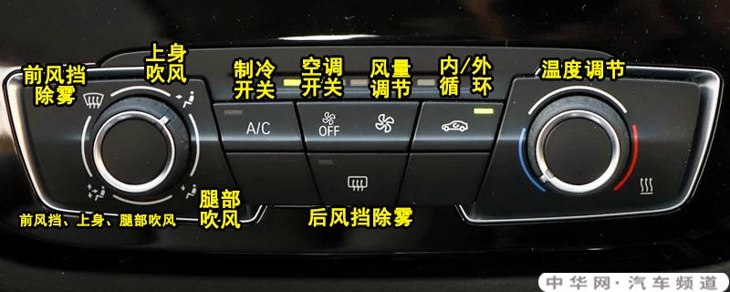 宝马x3空调按钮图解宝马x3空调除雾和暖风开启方法