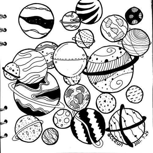 一颗橘子手绘打卡#day1"快乐星球"_手绘_橘子_简笔画