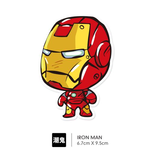 q版铁人钢铁侠贴画旅行箱行李箱贴纸笔记本电脑滑板冰箱贴防水539
