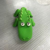 手工制作超轻粘土绿色小鳄鱼