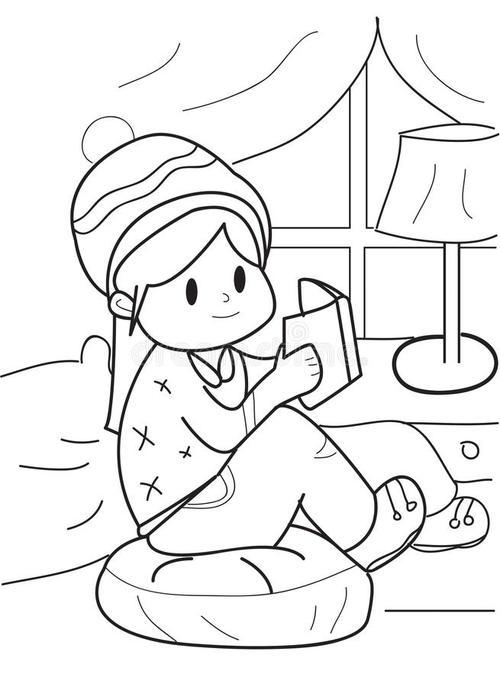 唯美读书背景简笔画