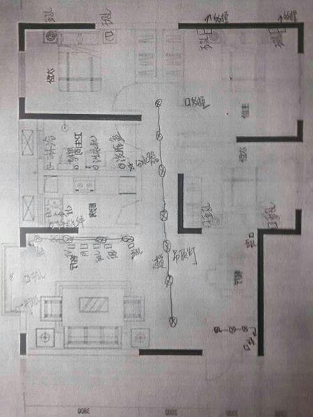目前正在装修房子,到水电这一步了,师傅给了个好简单的设计图,但