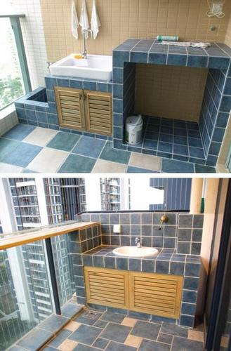 砖砌洗衣台图片