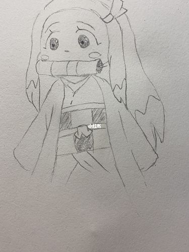 鬼灭之刃祢豆子简笔画