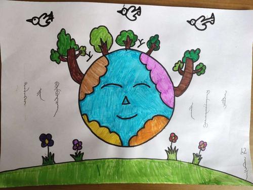2班孩子们的"4月22日世界地球日"主题绘画作品,孩子们棒棒哒!