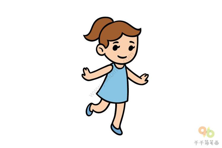 跳跃的小女孩简笔画女孩简笔画