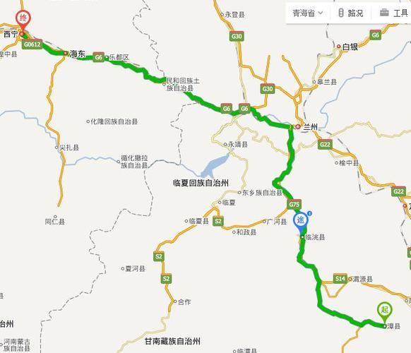 从漳县到临洮再到西宁的自驾路线