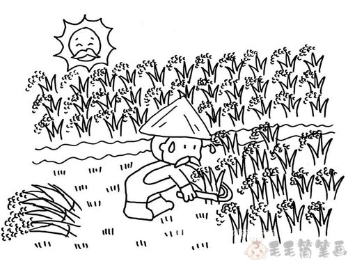 辛苦耕作的农民伯伯简笔画五一劳动节简笔画