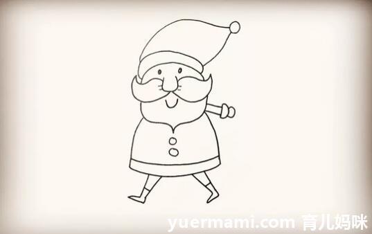 卡通圣诞老人简笔画怎么画教程图片