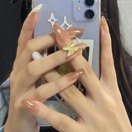 法式指甲款式穿戴甲高级感美甲成品贴钻轻奢仙气新娘甲显白网红款