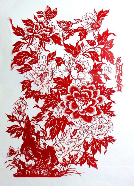 六款唯美花卉剪纸:剪纸画蝶恋花