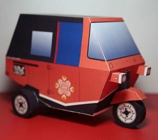 diy手工拼装立体纸质模型仿真车模 小三轮车 汽车 3d纸模折纸制作