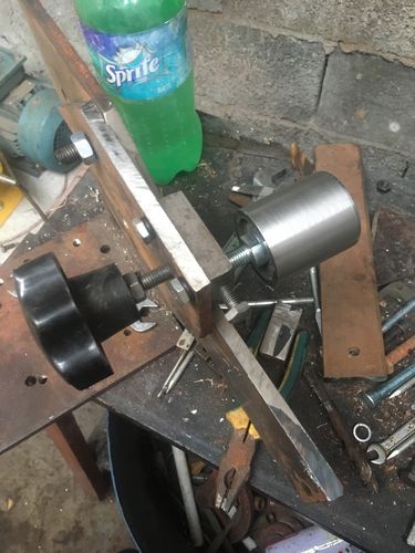 自制砂带机进行中