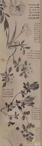 周之冕百花图卷欣赏