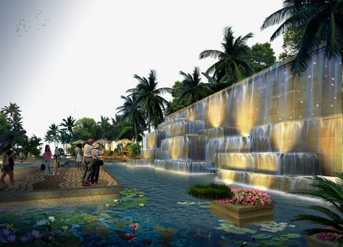 人工景观瀑布流图