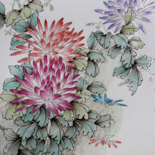 非物质文化传承人 釉上彩粉彩四季花鸟四条屏瓷板画