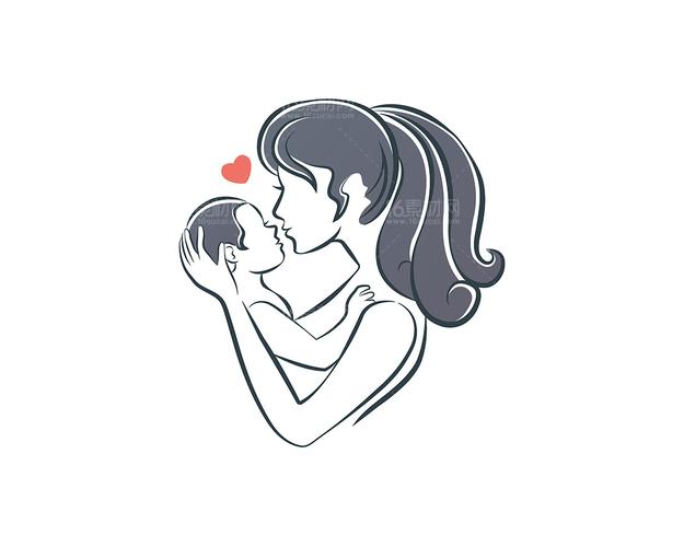 母婴绘画插画设计矢量素材