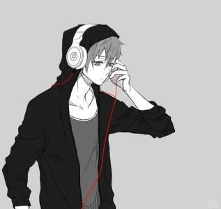 二次元人物头像男生戴耳机