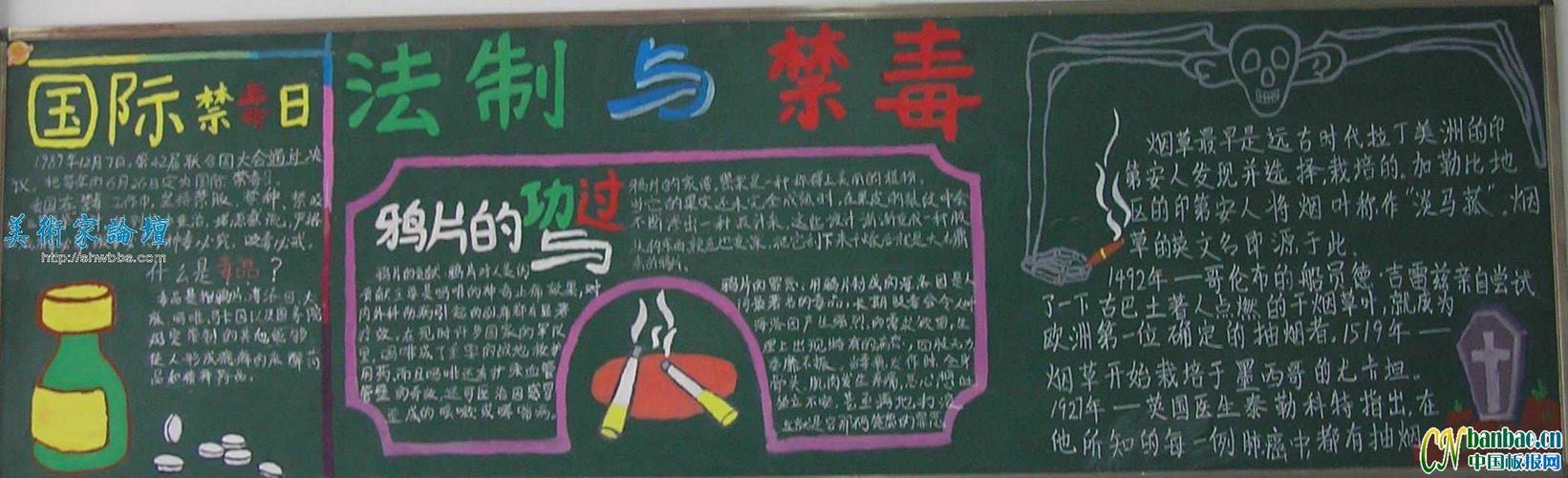 国际禁毒日黑板报欣赏5-法制与禁毒