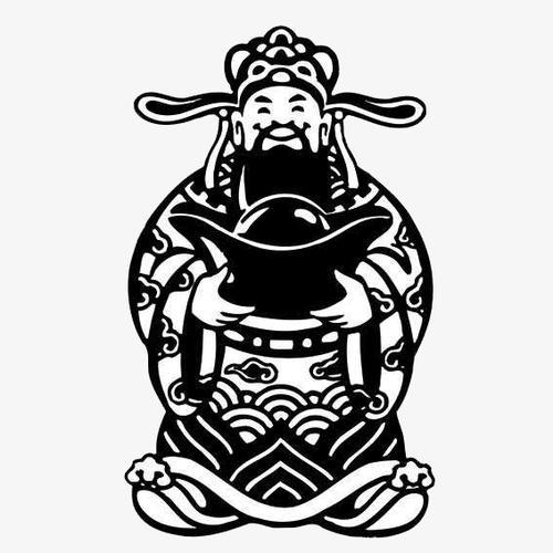 财神爷黑色简笔画