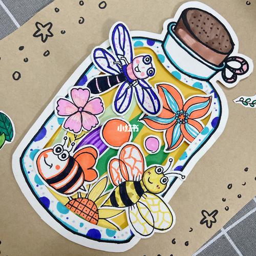 创意儿童画·74《瓶子里的春天97》·立体画_春天