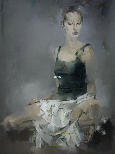 《黑玫瑰》 布面油画 120*80cm 偏爱灰色调05_油画