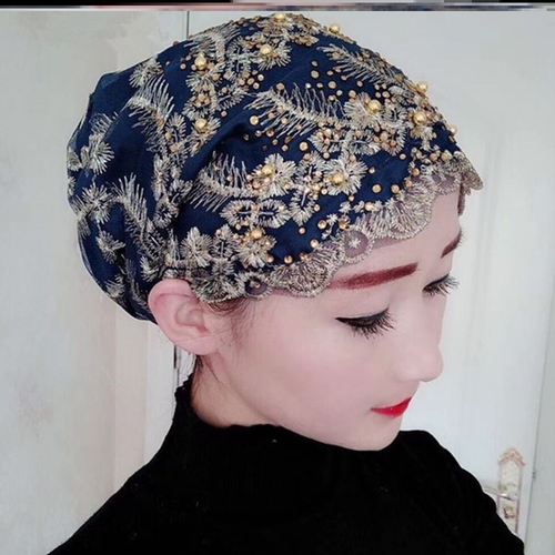 新款网纱女帽穆斯林头巾盖头包头帽清真回民小帽子纱巾遮发帽回族