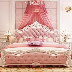 8m宫廷欧式公主床纱曼单人床别墅小女孩田园床套房装饰可爱