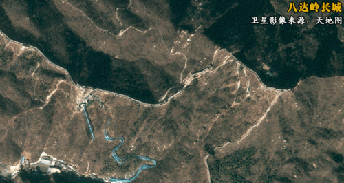 卫星影像来源:天地图 长城 从东到西绵延万里 从古至今修筑延续2000多