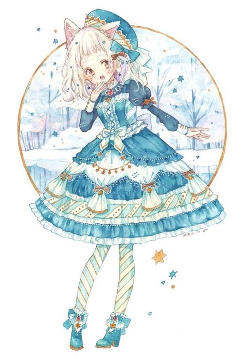 洛丽塔风格的动漫人物插画,超可爱的动漫人物图片集