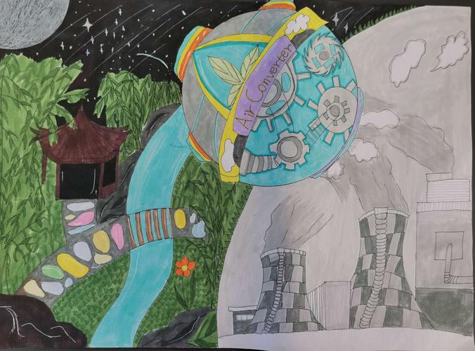 环境与健康绘画作品