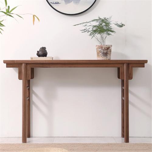 冠唐轩guantangxuan新中式实木案台黑胡桃实木玄关桌现代简约条案玄关