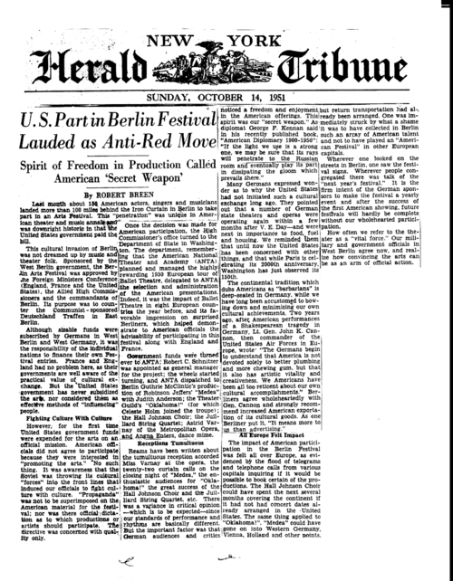 s. part in berlin festival lauded as anti-red