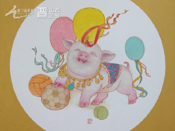 "胖嘟嘟的幸福生活"——吕十锁猪年画猪之二