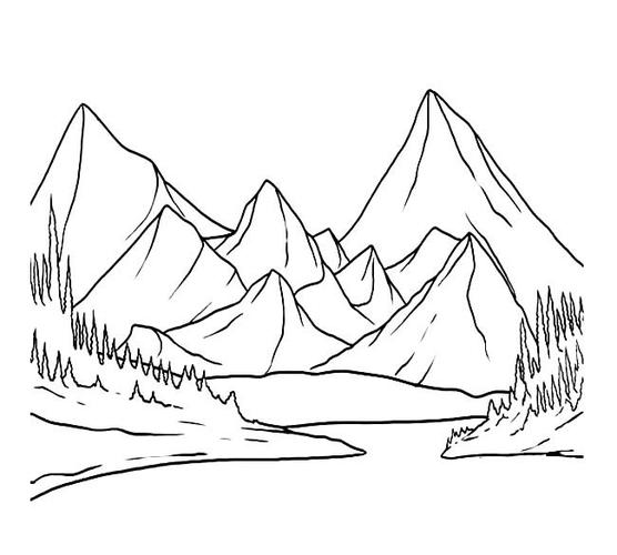 山峰风景简笔画
